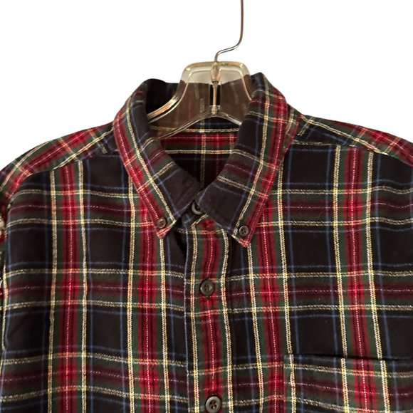 Custom Rebuilt Flannel Shirt OOAK Cotton Plaid One Size Colorblock PELHAM - Picture 3 of 6